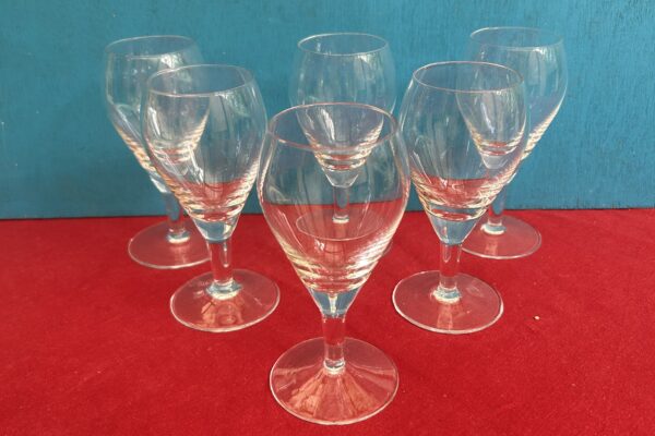 6 x klassiek glad kristallen portglas, Royal Leerdam