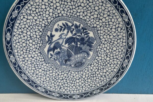 Antiek blauw bordje vermoedelijk Villeroy en Boch