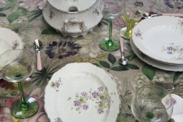 Compleet antiek 12 persoons dinerservies, C.T. Polen
