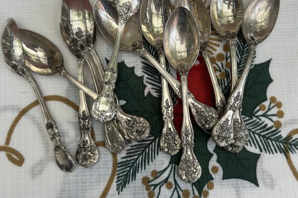 12 x dessert lepel F.B. Rogers, (flatware) bestek French Rose