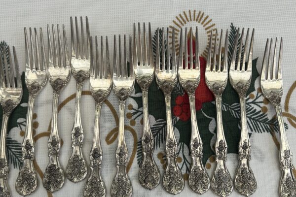12 x ontbijtvork F.B. Rogers, (flatware) bestek French Rose