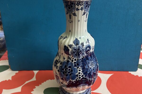 Handgeschilderde Delftsblauwe vaas, Goedewaagen 38 cm