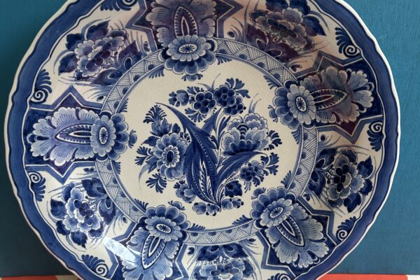 Traditioneel Delftsblauw bord Porceleyne fles 40 cm 1951