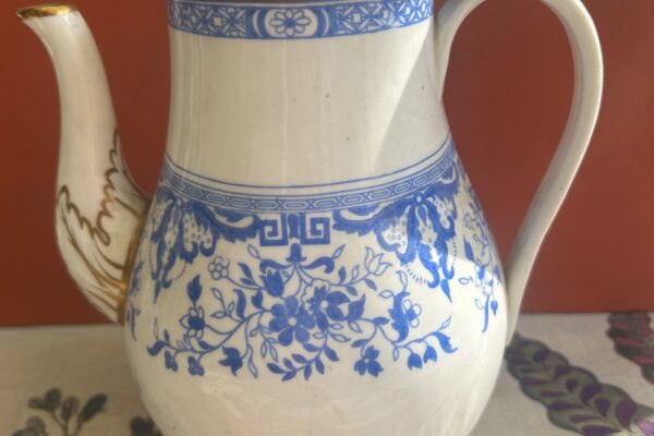 Antieke koffiepot, goud met hemelsblauw, Minton's
