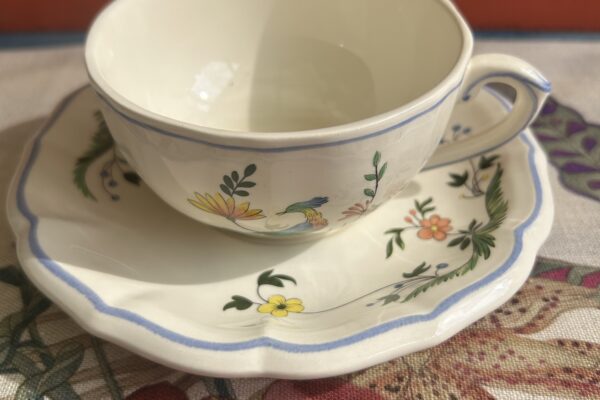 Zeer grote chocolade- soepkop, Gien decor Oiseaux de Paradis