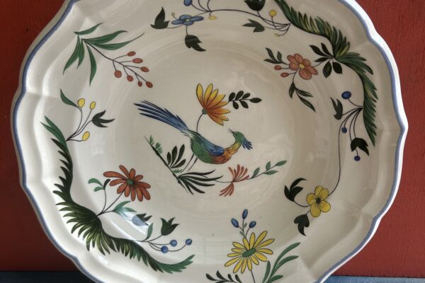 Diep bord, Gien decor Oiseaux de Paradis
