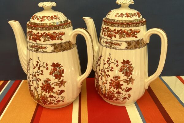 Koffiepot Copeland Spode England, decor Indian Tree, bruin-goud