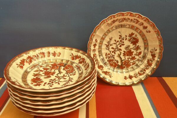 Toetjesbakje Copeland Spode England, decor Indian Tree, bruin-goud