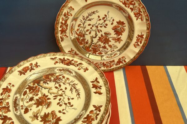gebaksbordje Copeland Spode England, decor Indian Tree, bruin-goud