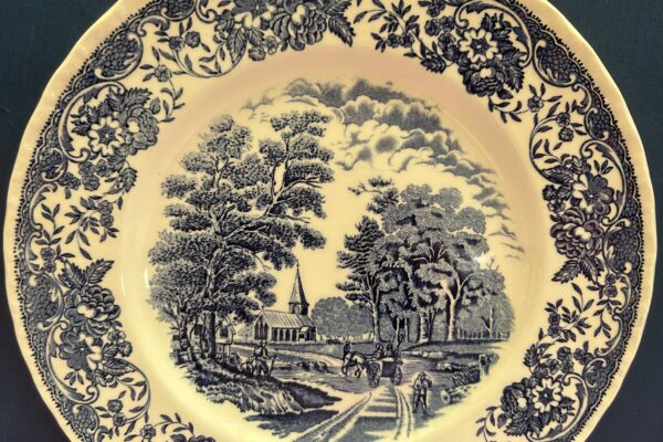 Dinerbord Royal Tudorware decor 'Olde England' blauw