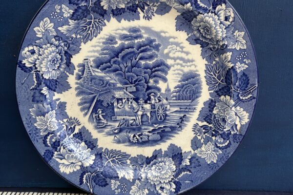 Dinerbord Woodsware, decor 'English scenery' blauw