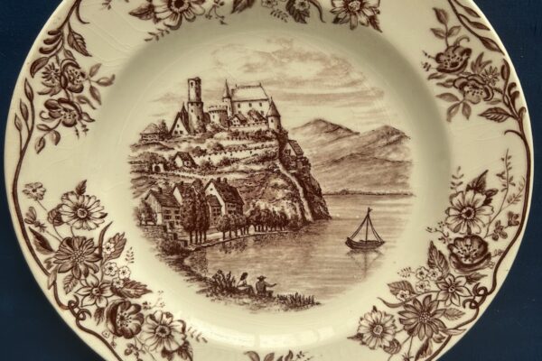Dinerbord bruin Engels, geen merk