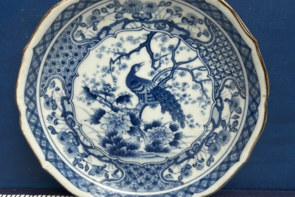 Bord/schaaltje blauw wit, Japans