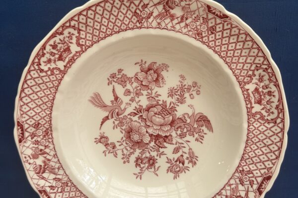 Diep bord Mason's decor ‘Pink Stratford' rood