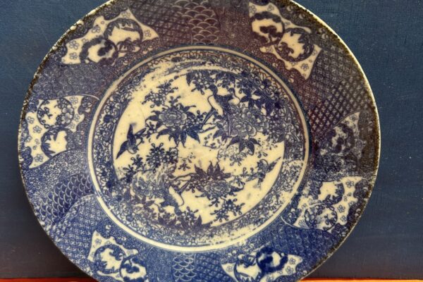Japans bordje blauw wit met vogels