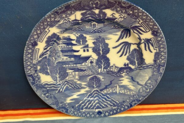Japans bordje blauw wit decor willow