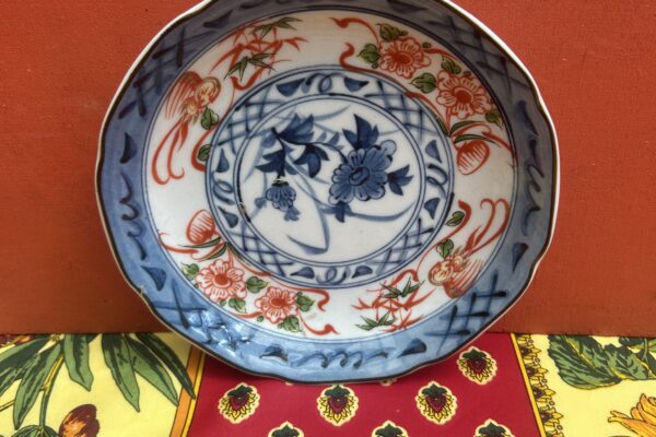 Japans schaaltje, blauw met oranje
