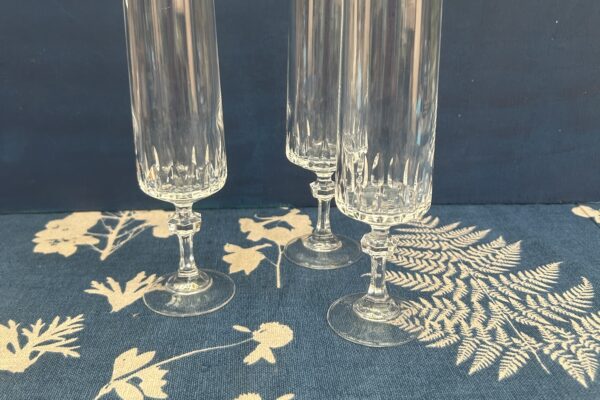 kristallen champagne flute jaren zestig, geslepen