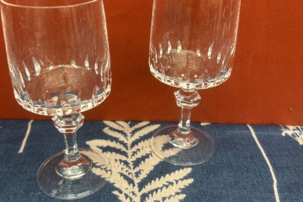 2 x kristallen sherry glas