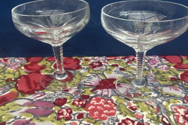 2 x kristallen champagne coupe
