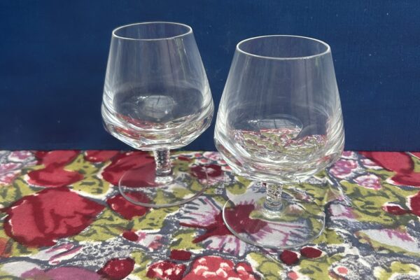 2 x kristallen cognacglas, klein model