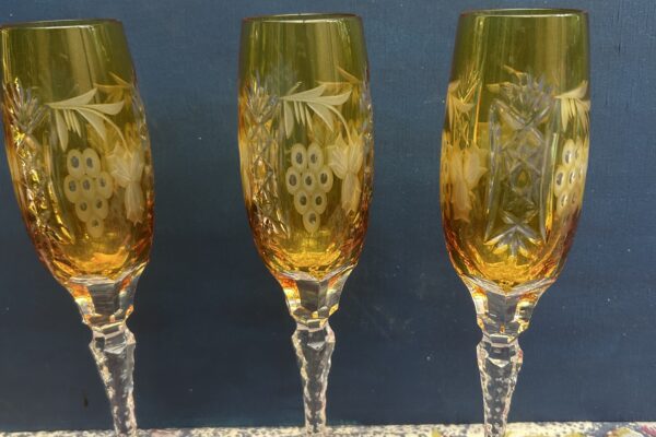 Zwaar bewerkte kristallen champagne flute
