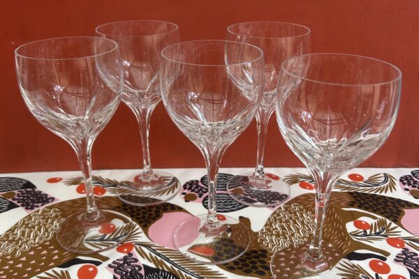 5 x groot kristallen wijnglas